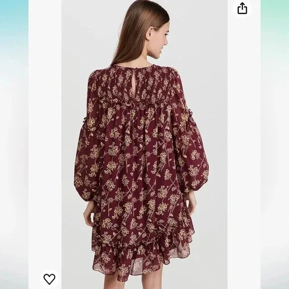 NWT Cinq a cept Zola dress maroon and starfruit sz 2 - Picture 4 of 14